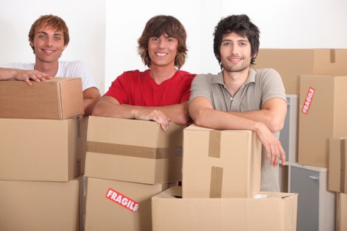Household furniture being loaded for transport by local movers