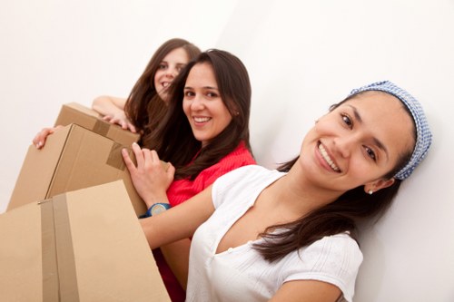 Commercial office items being moved with a local van service
