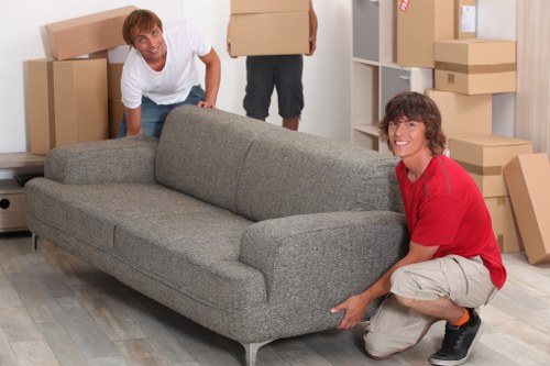 Securely packed moving van with strapped furniture and boxes